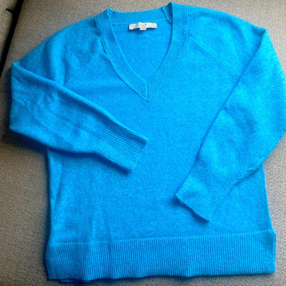 Loft Blue V-Neck Sweater